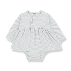 IDA STRIPED ORGANIC JERSEY dress w/body - nuvola (light blue)