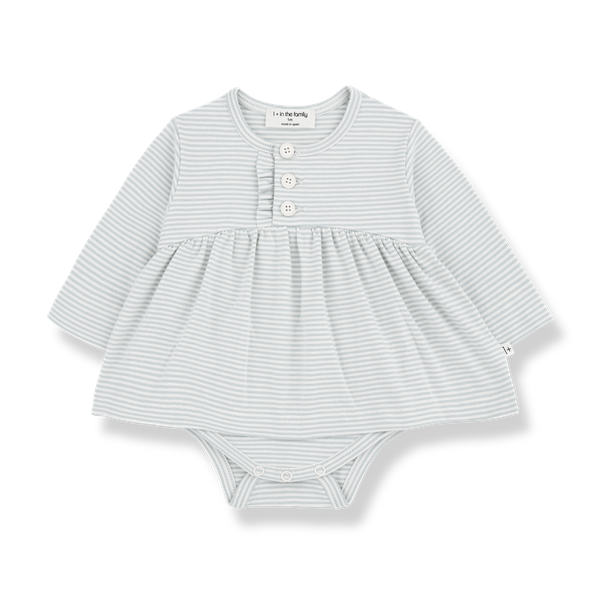 IDA STRIPED ORGANIC JERSEY dress w/body - nuvola (light blue)