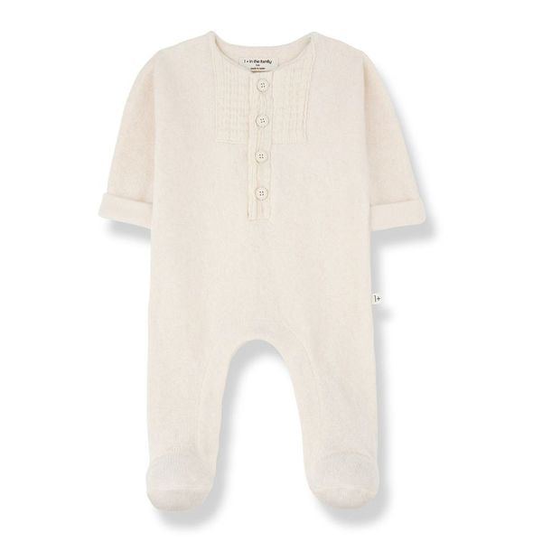GAEL SOFT CAPSULE FLEECE jumpsuit w/feet - ecru