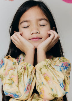 YDA GIRLS DRESS WITH WHITE COLLAR - ALMA CREAM