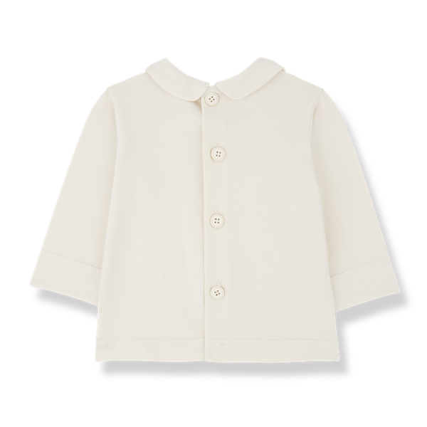 COLETTE ORGANIC PLAIN JERSEY collar blouse - ecru