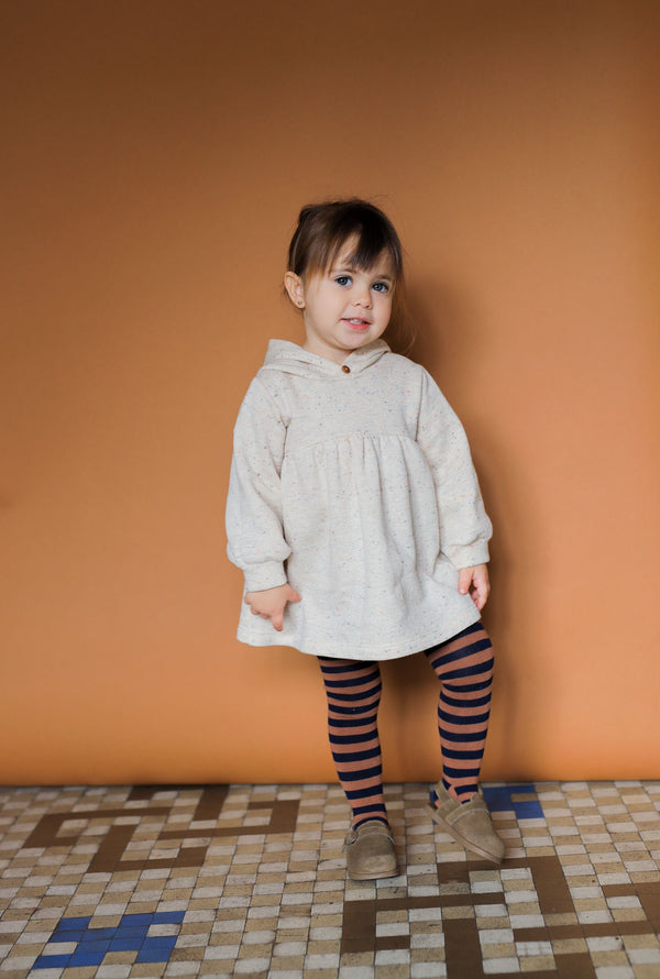 EMMA BOTONATO FLEECE dress - rice