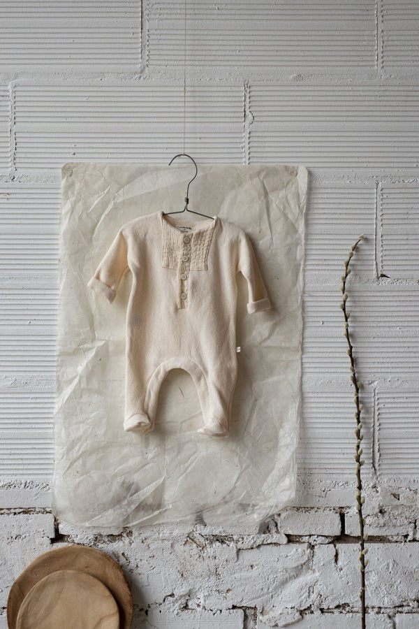 GAEL SOFT CAPSULE FLEECE jumpsuit w/feet - ecru