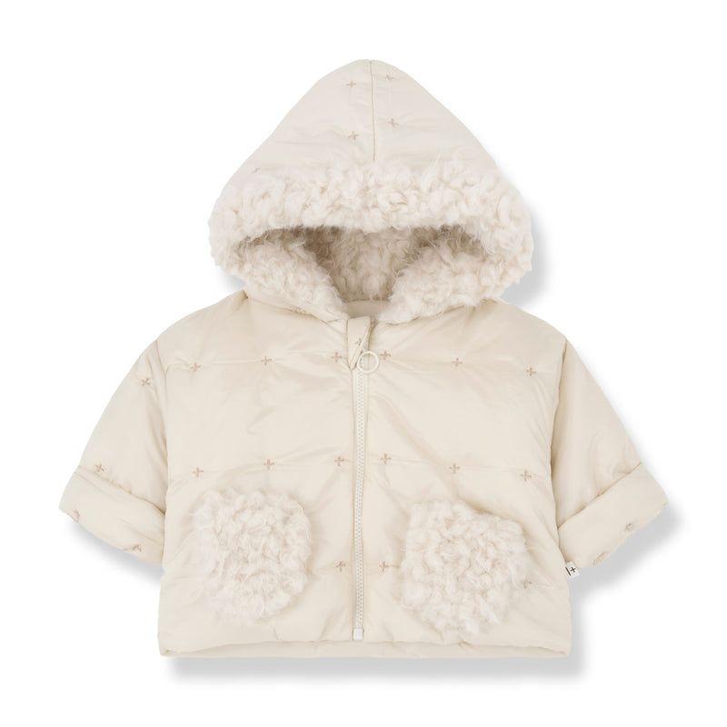BENJAMIN NB PADDED MICROFIBER padded hood jacket - ecru