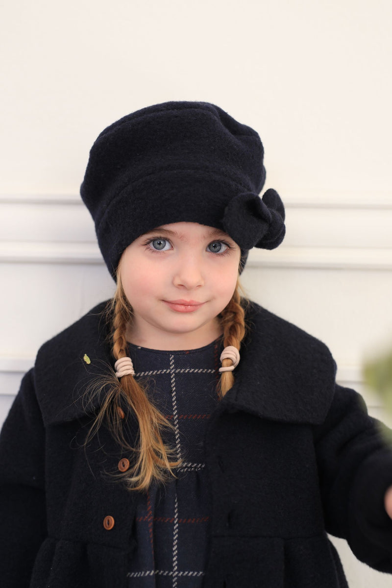 ANNE RECYCLED WOOL coat - dark-blue