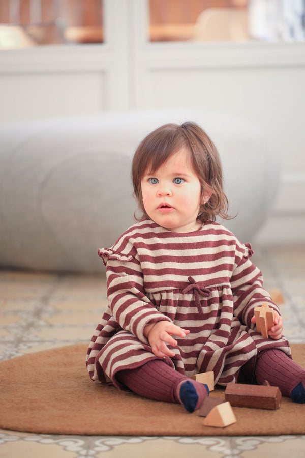 THEA SOFT MEDIUM STRIPE FLEECE dress - melanzana