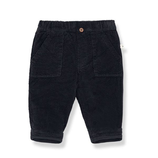 LOUIS CORDUROY lined pants - dark-blue