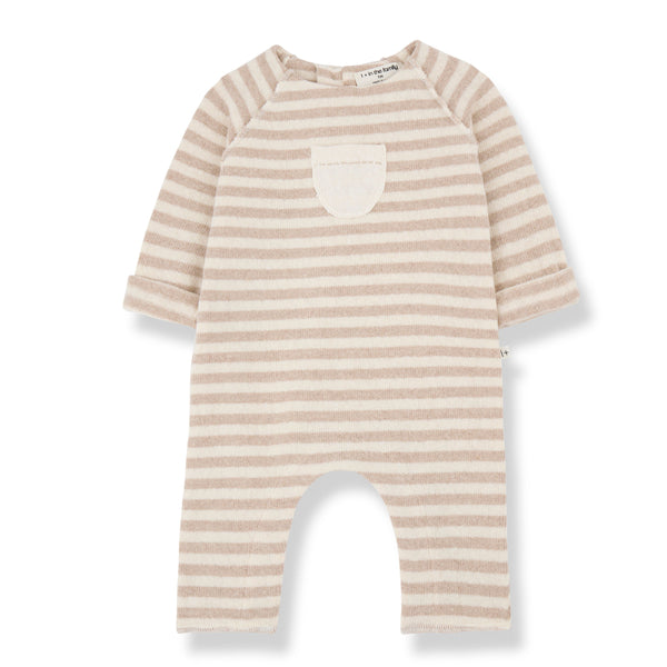 SACHA SOFT STRIPED FLEECE jumpsuit - beige