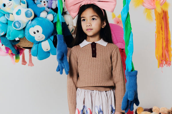 YUCCA GIRLS KNITTED POLO - MIR MALT