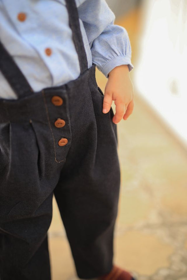 ELKE WASHED TWILL overall - dark-blue
