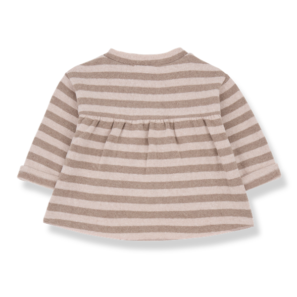PETRA SOFT MEDIUM STRIPE FLEECE girly sweater - nude (light pink)
