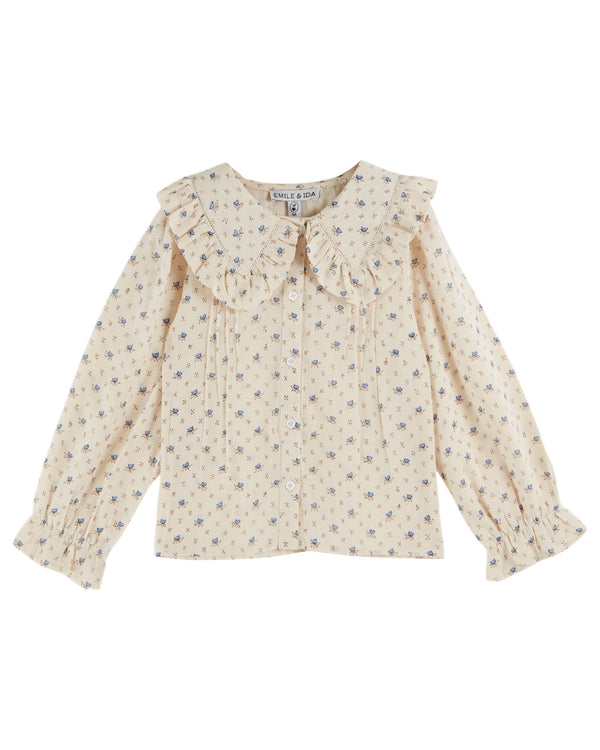 BLOCK PRINT BLOUSE AC042 - LAZULI
