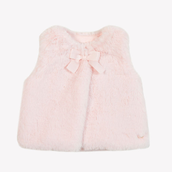 BABY PETITS TRESORS GILET FOURRURE 3 - Rose Pâle (CB16011)