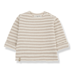 AUBIN SOFT STRIPED FLEECE l.sleeve t-shirt - beige