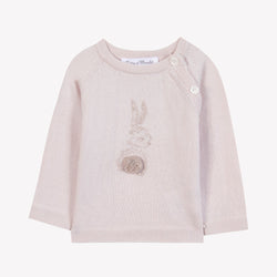 PREMIER TROUSSEAU FILLE PULL1 - Rose pâle mouliné nacre (CB18030)