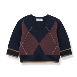 KASPER KNITWEAR argyle pullover - dark-blue