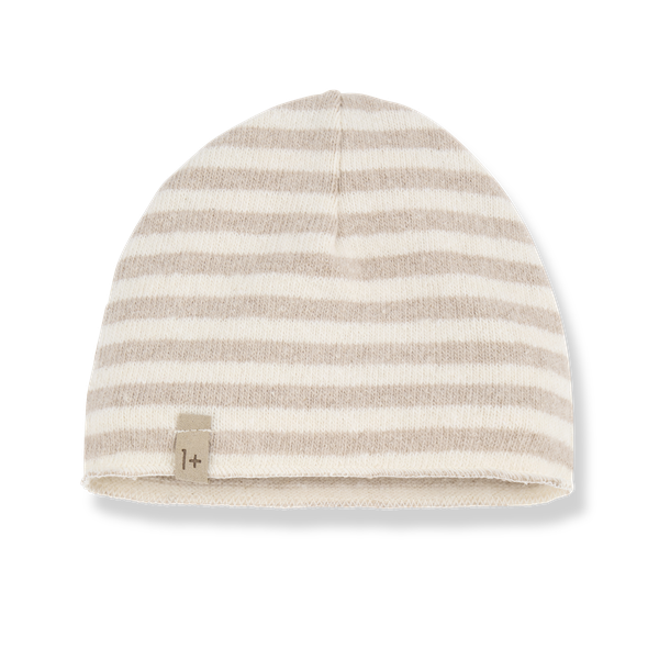 HONORE SOFT STRIPED FLEECE beanie - beige