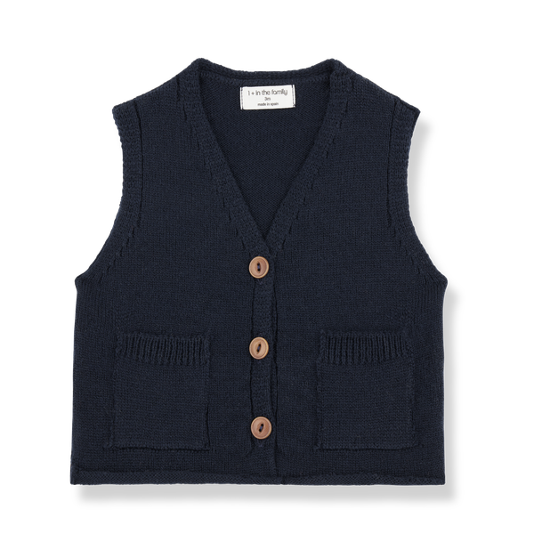 THOMAS KNITWEAR vest - dark-blue