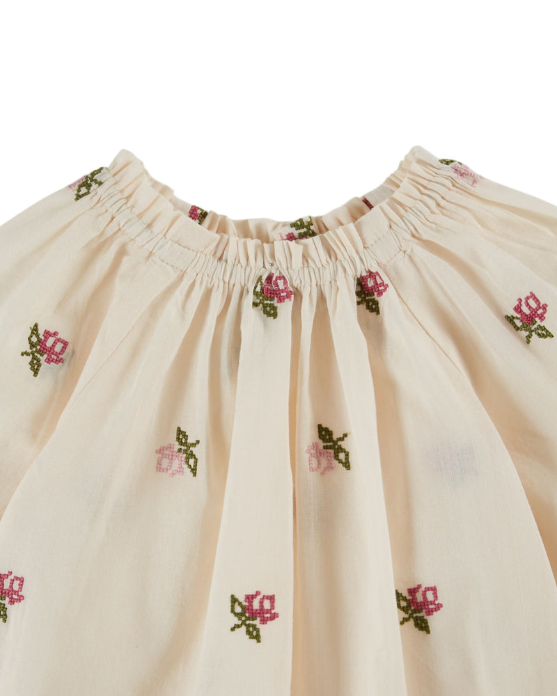 EMBROIDERED BLOUSE AC053 - CREME