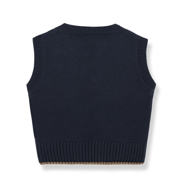 JOHANNES KNITWEAR argyle vest - dark-blue