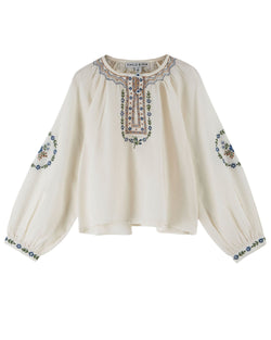 ETHNIC EMBROIDERED BLOUSE AC046 - CREME