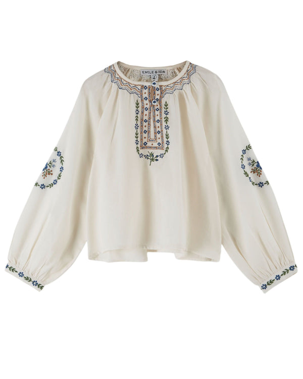 ETHNIC EMBROIDERED BLOUSE AC046 - CREME