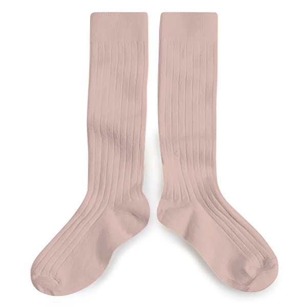 La Haute - Ribbed Knee-high Socks - 331 - Vieux Rose