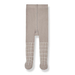 TETE check tights - oatmeal