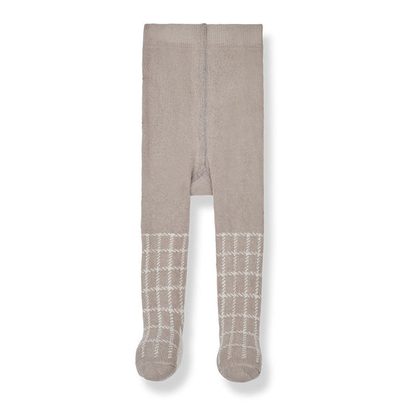 TETE check tights - oatmeal