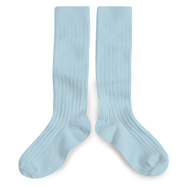 La Haute - Ribbed Knee-high Socks - 420 - Glacier