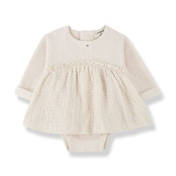 NICOLINE SOFT CAPSULE FLEECE dress w/body - ecru