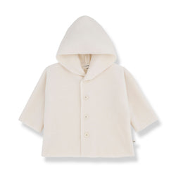 AYALA BAMBOO POLAR hooded jacket - ecru