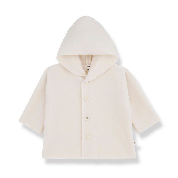 AYALA BAMBOO POLAR hooded jacket - ecru