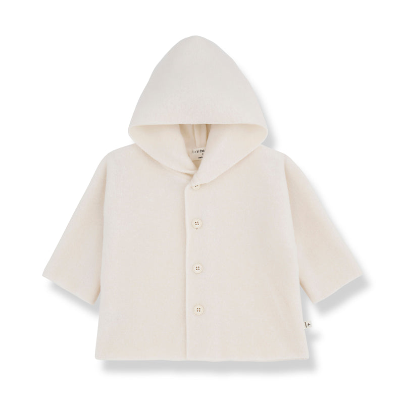 AYALA BAMBOO POLAR hooded jacket - ecru