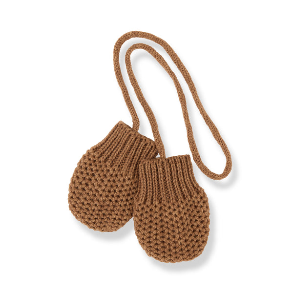 DEMI-bb KNITWEAR mittens - castagna
