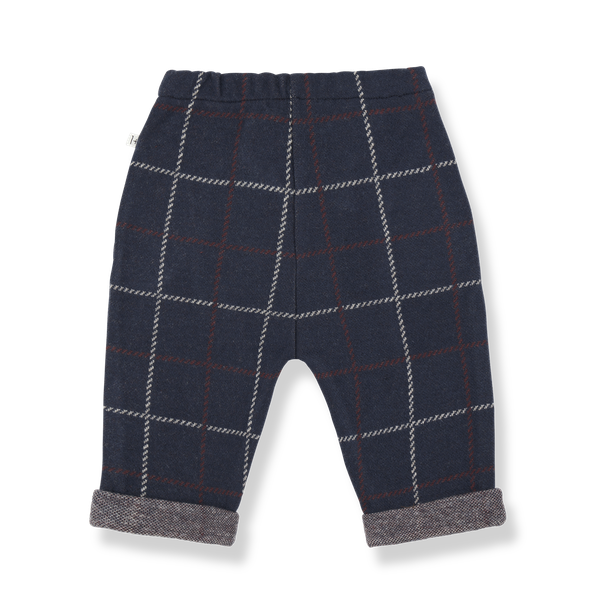 ROBIN BIG CHECK FLEECE pants - dark-blue