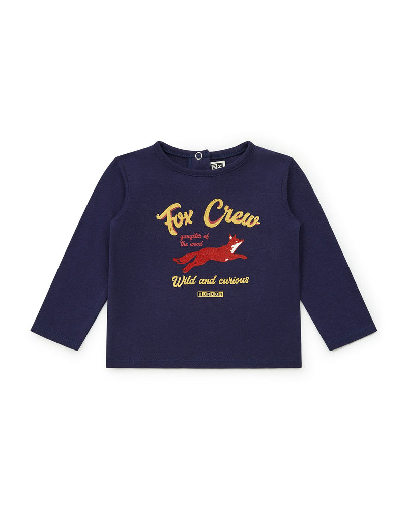 T-SHIRT FOX BB ML - NAVY BONTON