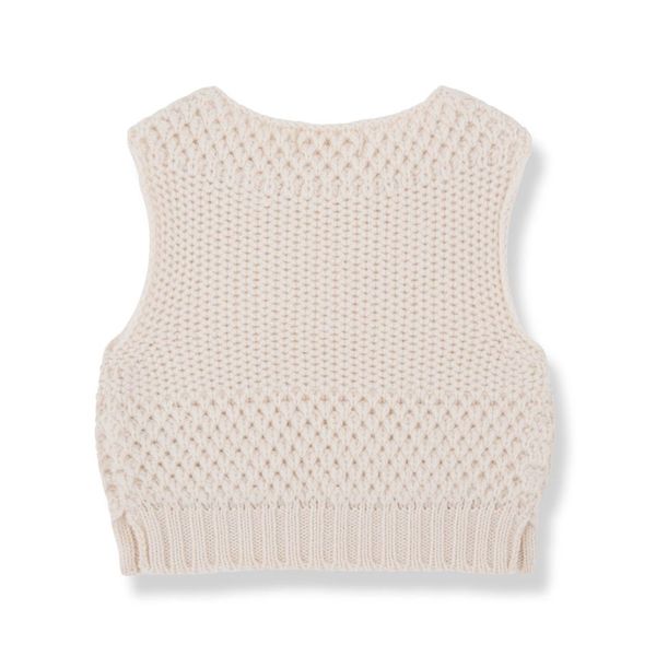 KARIN-nb KNITWEAR vest - ecru