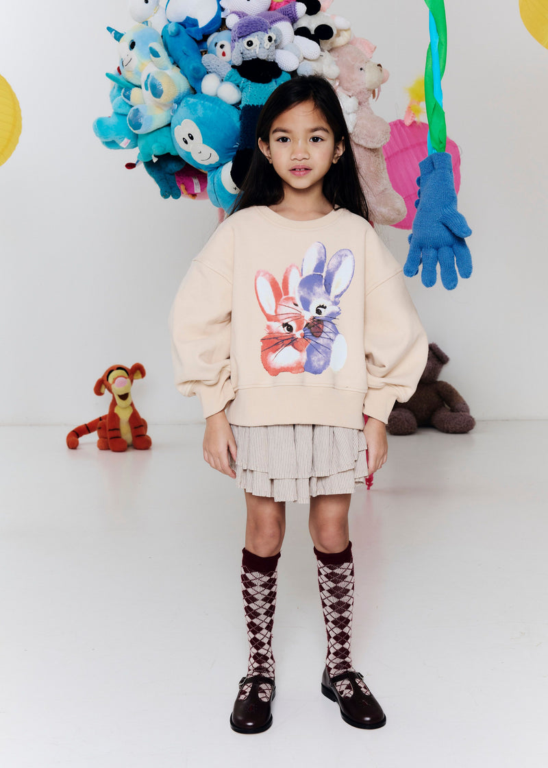 YCON GIRLS SWEAT WITH PRINT - BUNNY BARLEY
