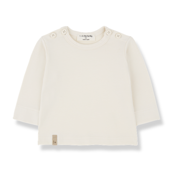 NOELLE ORGANIC PLAIN JERSEY l.sleeve t-shirt - ecru