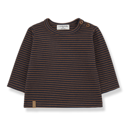 OLAF STRIPED JERSEY l.sleeve t-shirt - castagna