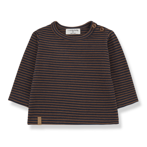 OLAF STRIPED JERSEY l.sleeve t-shirt - castagna