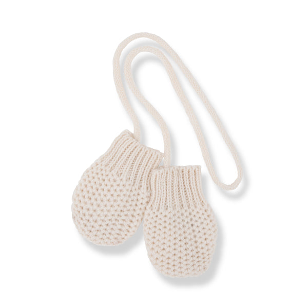 DEMI-nb KNITWEAR mittens - ecru