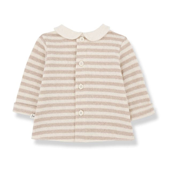 ALIZEE SOFT STRIPED FLEECE blouse - beige