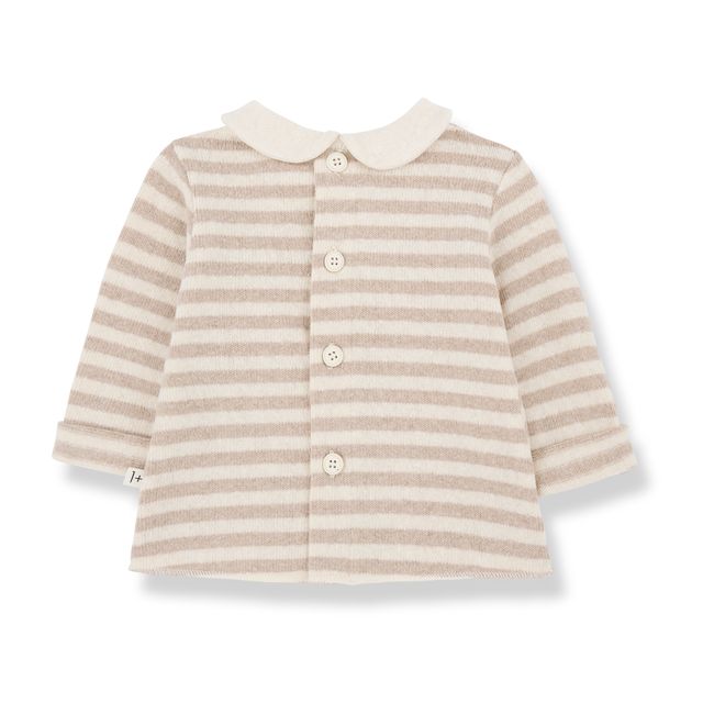 ALIZEE SOFT STRIPED FLEECE blouse - beige