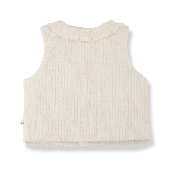 OLIVIA SOFT CAPSULE FLEECE padded vest - ecru