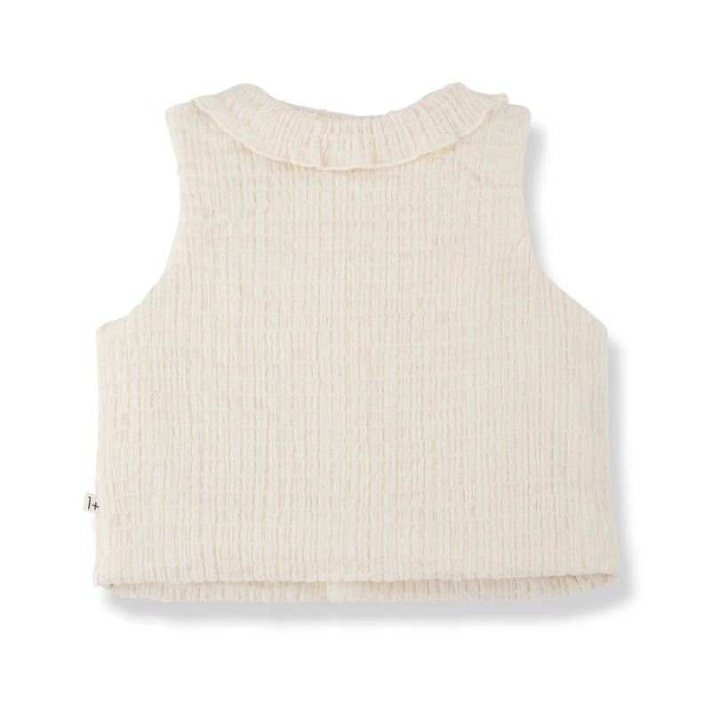 OLIVIA SOFT CAPSULE FLEECE padded vest - ecru