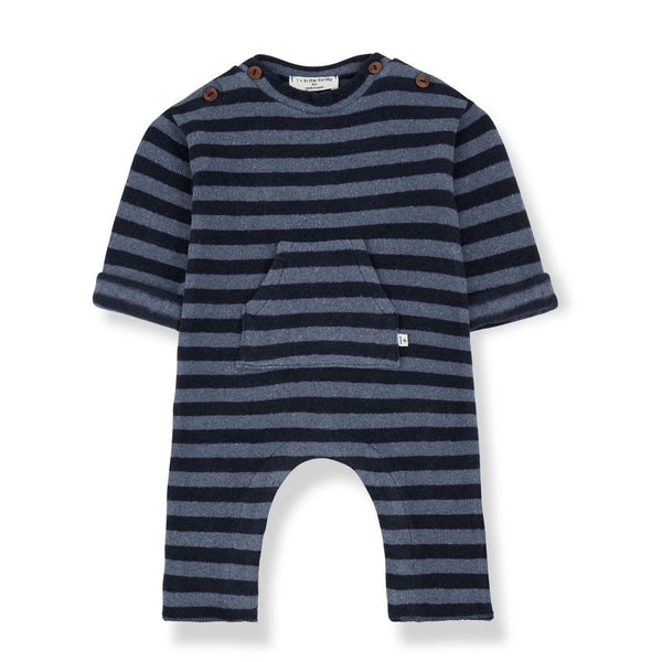 JOFRE SOFT MEDIUM STRIPE FLEECE jumpsuit - denim