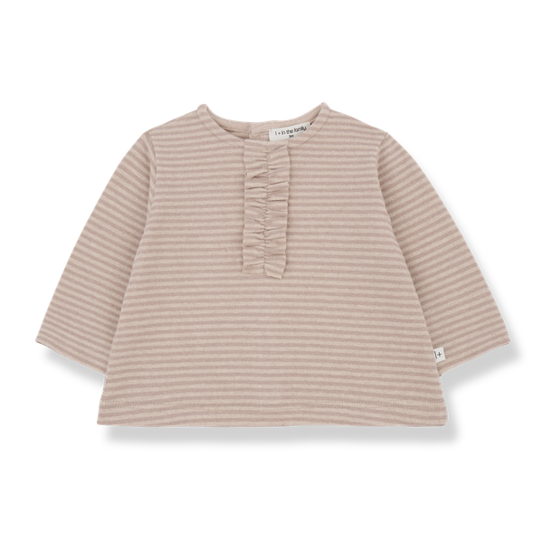 ULLA STRIPED JERSEY girly t-shirt - nude (light pink)