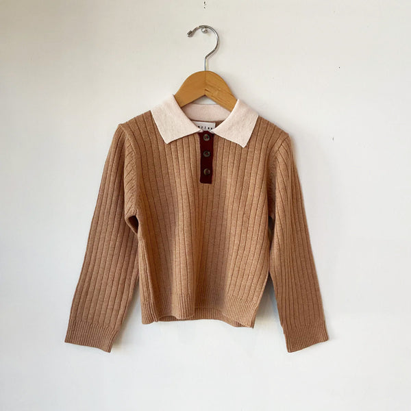 YUCCA GIRLS KNITTED POLO - MIR MALT